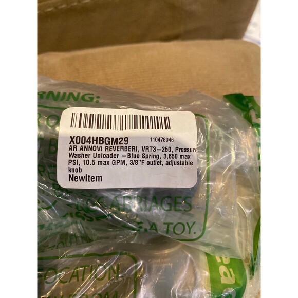 AR ANNOVI REVERBERI, VRT3-250, Pressure Washer Unloader -Blue Spring NWT adjusta - Picture 7 of 8